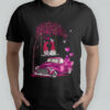 Happy Valentine’s Day Heart Graphic Red Plaid Truck T-Shirt