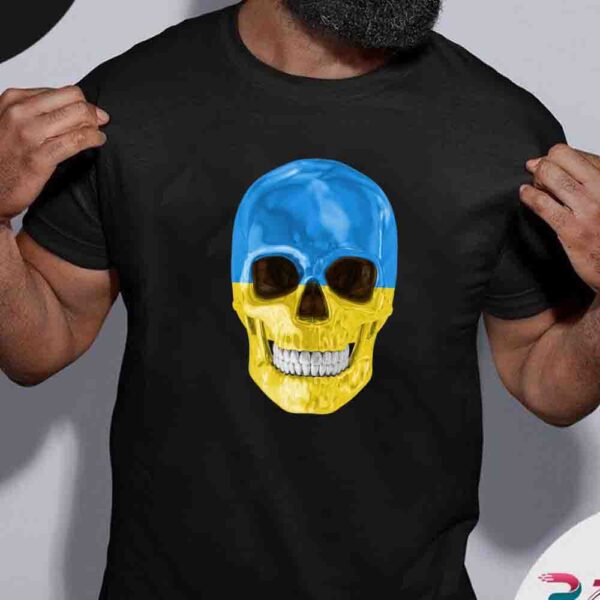 Ukraine Flag Skull Gift For Ukrainian With Roots From Shirt