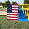 We Stand With Ukraine 2 Sided Yard Sign