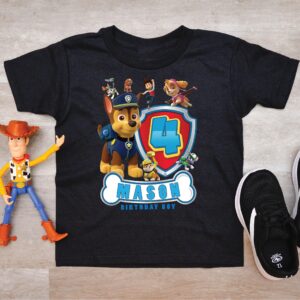 Custom Age Paw Patrol Chase Birthday Shirt