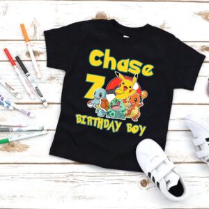 Custom Name Pikachu Family Birthday Shirt