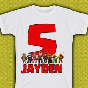 Custom Name Roblox Birthday Shirt For Boys