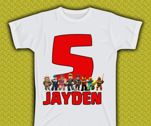 Custom Name Roblox Birthday Shirt For Boys