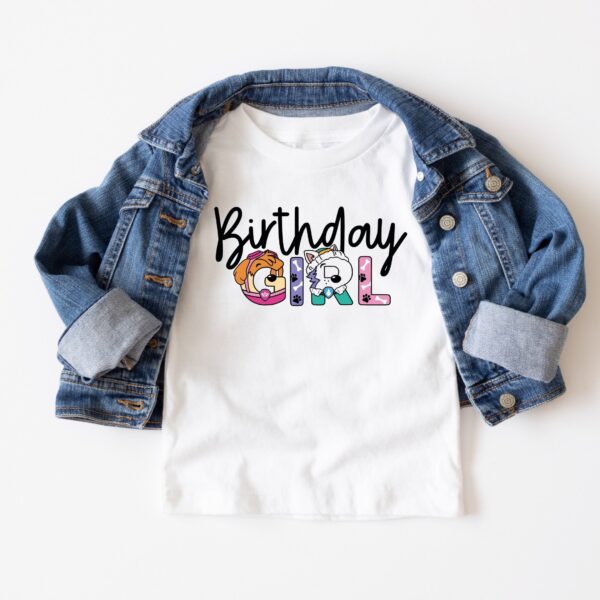 Custom Paw Patrol Birthday Girl 2 Sided Shirt