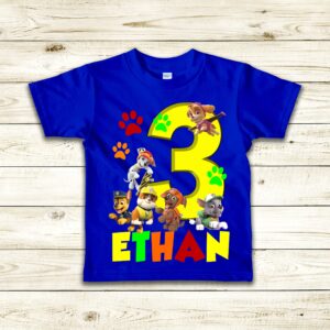 Custom Paw Patrol Birthday Shirt Gift For Kids