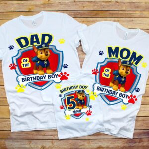 Custom Paw Patrol Chase Kids Birthday Shirt