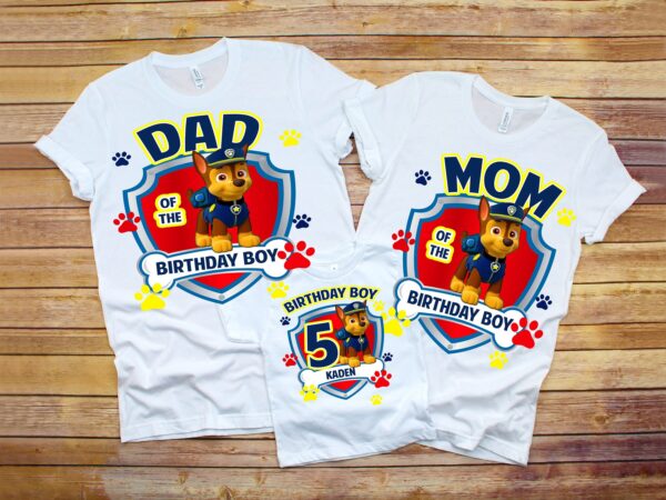 Custom Paw Patrol Chase Kids Birthday Shirt