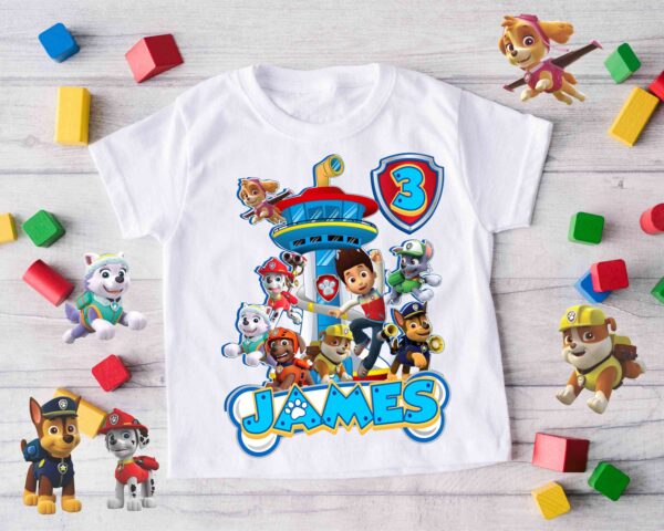 Custom Paw Patrol Inspired Party Birthday T Shirt