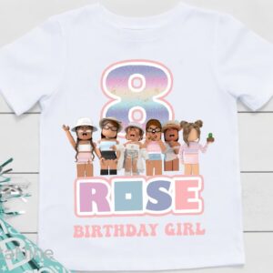 Custom Roblox Girl Birthday Matching Family Shirt