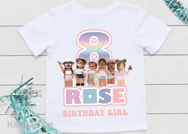 Custom Roblox Girl Birthday Matching Family Shirt