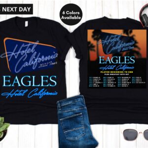 Eagles Hotel California Concert 2022 Tour Double Sided Shirt