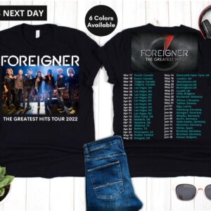Foreigner The Greatest Hits Tour 2022 Double Sided Shirt