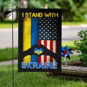 I Stand With Ukraine Support Flag Decor