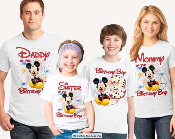 Disney Mickey Matching Family Birthday Shirts