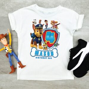 Custom Age Paw Patrol Chase Birthday Shirt