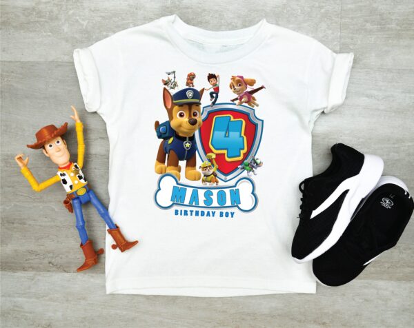 Custom Age Paw Patrol Chase Birthday Shirt