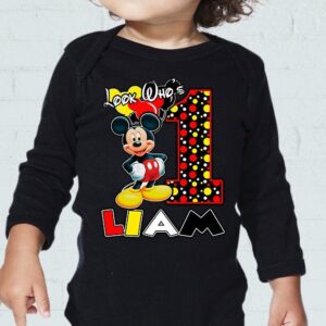 Custom Look Who's 1 Mickey Birthday Shirt