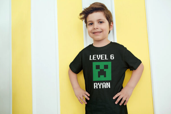 Personalized Minecraft Game Birthday Shirt With Name