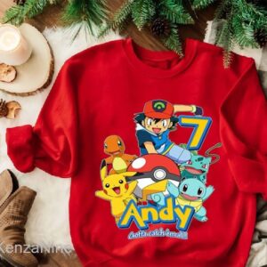 Personalized Pikachu Birthday Party Shirt