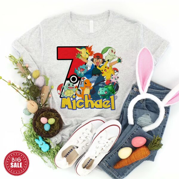 Personalized Pokemon Family Birthday Party Shirt