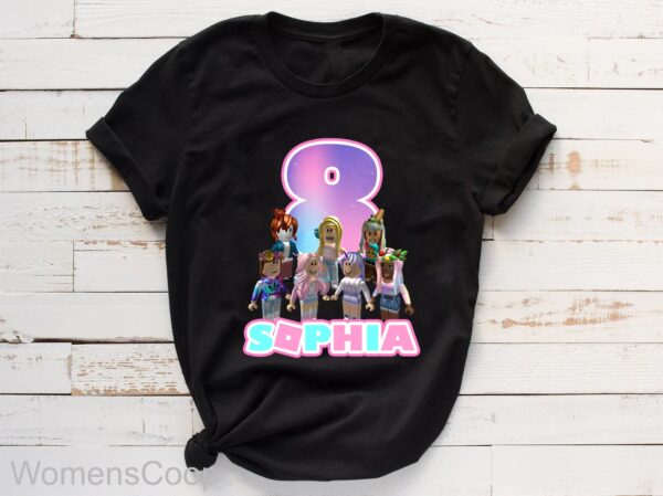 Personalized Name Roblox Birthday Girl Matching Shirt