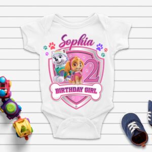 Custom Skye Paw Patrol Family Birthday Shirt