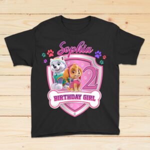 Custom Skye Paw Patrol Family Birthday Shirt