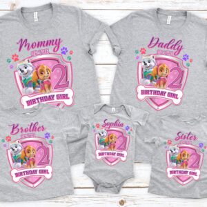 Custom Skye Paw Patrol Family Birthday Shirt