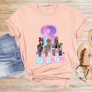 Personalized Name Roblox Birthday Girl Matching Shirt