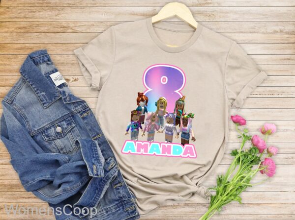 Personalized Name Roblox Birthday Girl Matching Shirt