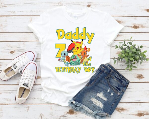 Custom Name Pikachu Family Birthday Shirt