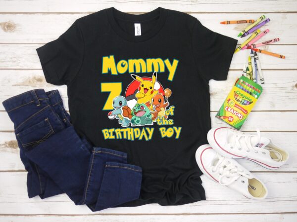 Custom Name Pikachu Family Birthday Shirt