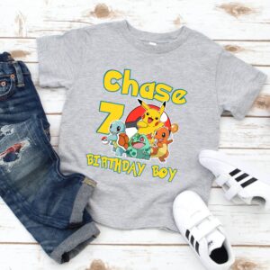 Custom Name Pikachu Family Birthday Shirt