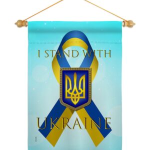 Stop War Stand With Ukraine Garden Flag Outdoor Decor