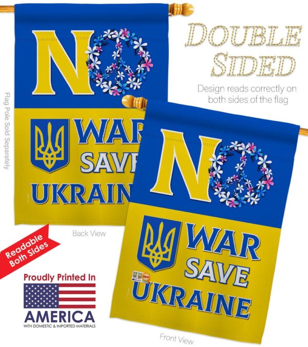 No War Save Ukraine Garden Flag Outdoor Decor