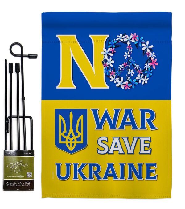 No War Save Ukraine Garden Flag Outdoor Decor