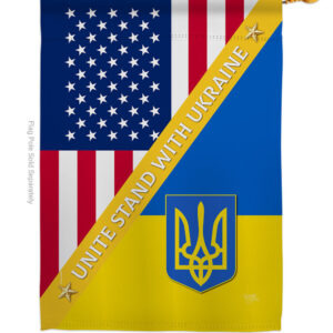 US Stand With Ukaine Garden Flag Outdoor Decor