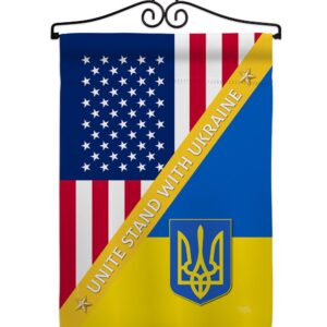 US Stand With Ukaine Garden Flag Outdoor Decor