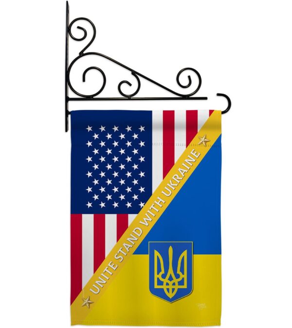 US Stand With Ukaine Garden Flag Outdoor Decor