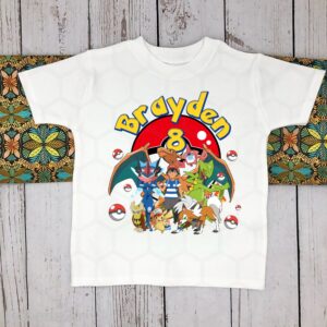 Personalized Name Birthday Pokemon Family Shirt