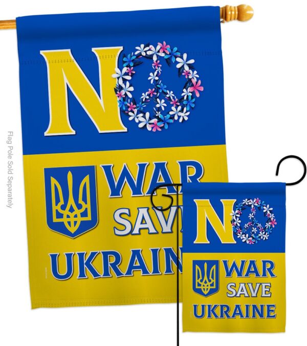 No War Save Ukraine Garden Flag Outdoor Decor