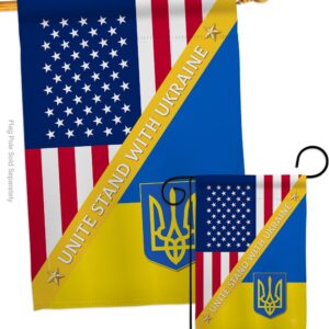 US Stand With Ukaine Garden Flag Outdoor Decor