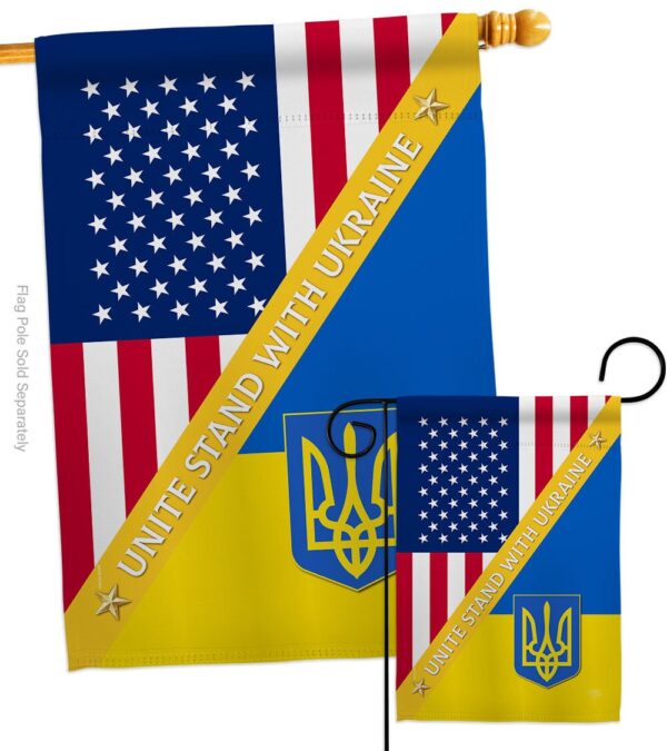 US Stand With Ukaine Garden Flag Outdoor Decor