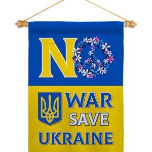 No War Save Ukraine Garden Flag Outdoor Decor