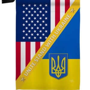 US Stand With Ukaine Garden Flag Outdoor Decor