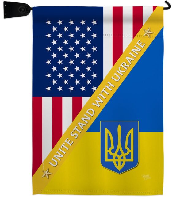 US Stand With Ukaine Garden Flag Outdoor Decor