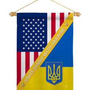 US Stand With Ukaine Garden Flag Outdoor Decor