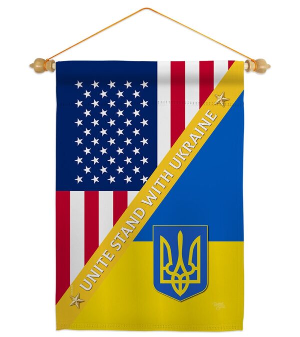 US Stand With Ukaine Garden Flag Outdoor Decor