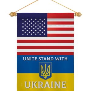 US Stand With Ukraine Garden Flag Outdoor Decor