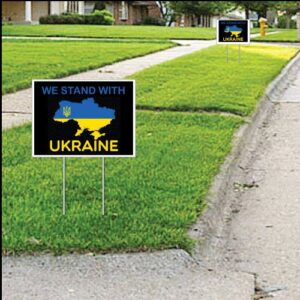 We Stand With Ukraine Yard Sign